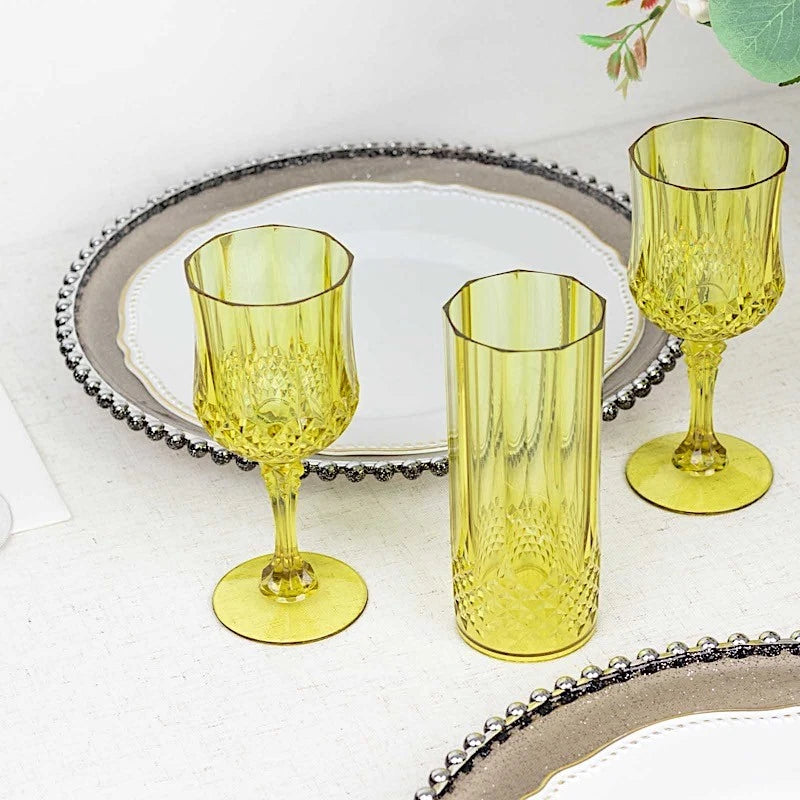 6 Green 14 oz Crystal Plastic Drinking Glasses Party Events Tableware Supplies | eBay