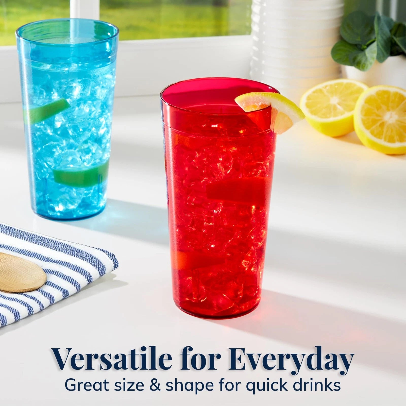 Acrylic Cafe Plastic Reusable Tumblers (Set of 16) 20-ounce Water Cups Assort... 674894969943| eBay