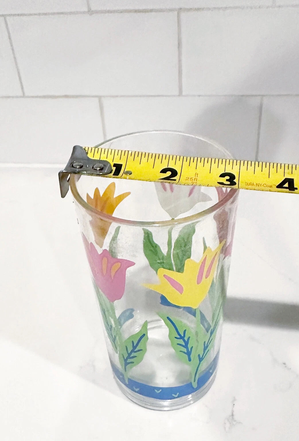 4 Acrylic Drinking Glasses Plastic 19 oz Highball Floral Flowers Summer Picnic | eBay