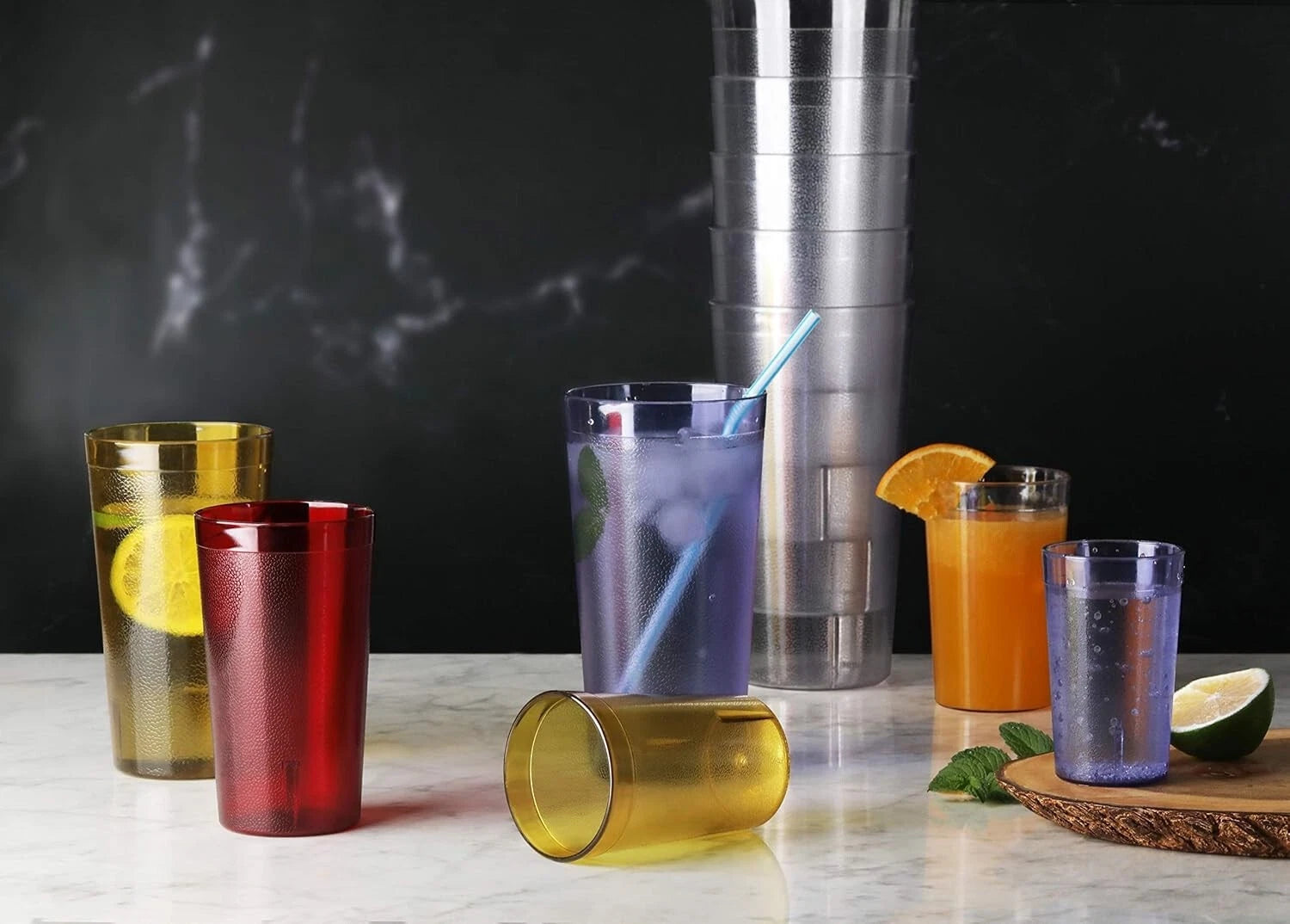 Red Restaurant-Grade Beverage Tumblers Set of 12 16 oz Durable Plastic | eBay