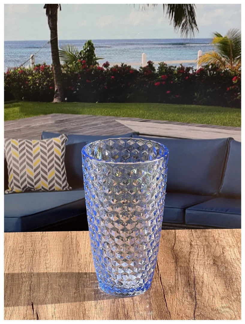 Diamond Cut Acrylic Glasses Drinking Set of 4 (19oz),Plastic Drinking Glasses,B- | eBay