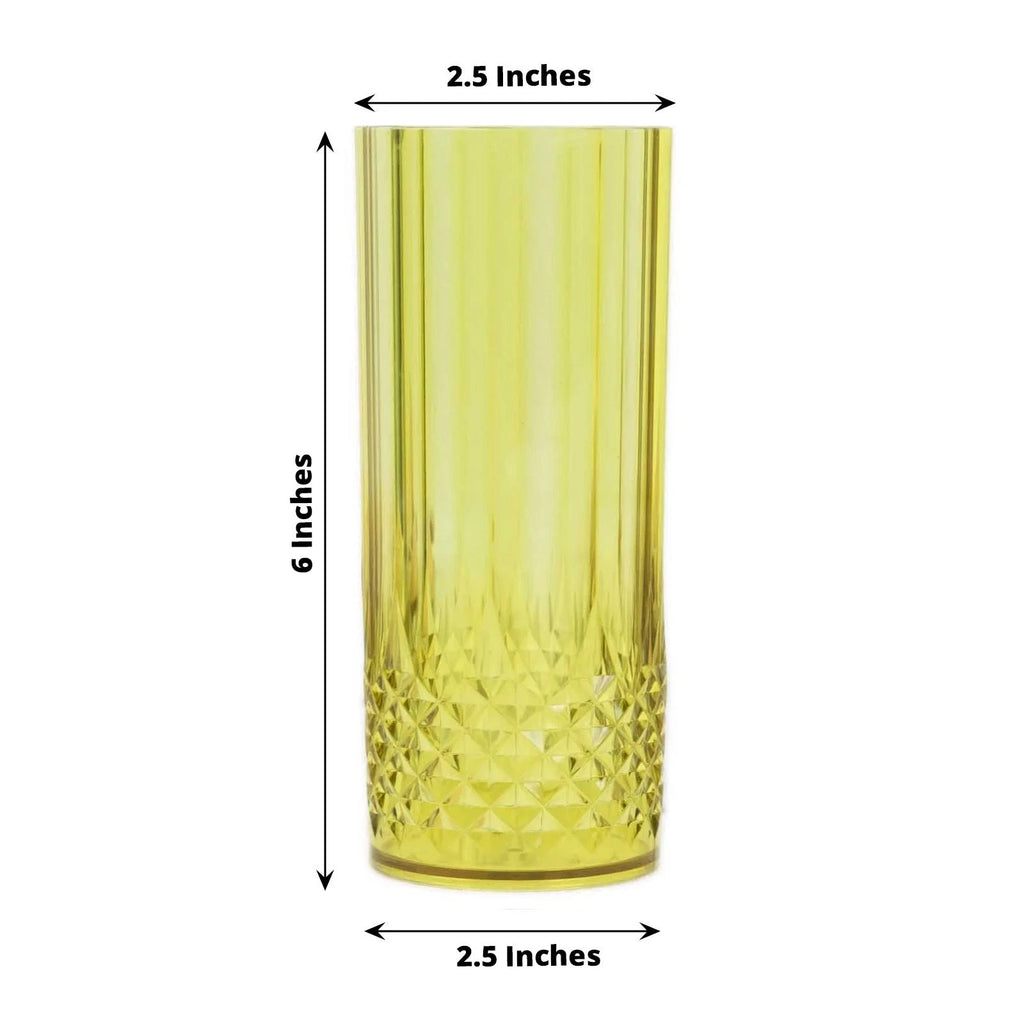 6 Green 14 oz Crystal Plastic Drinking Glasses Party Events Tableware Supplies | eBay
