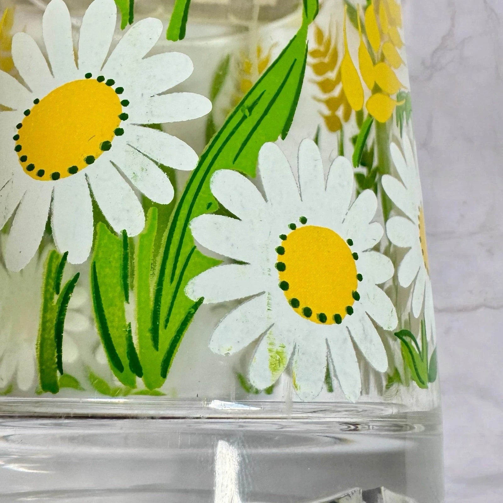 Stotter Vintage Glasses Double Old Fashioned White Daisy Acrylic 1960s -Set of 6 | eBay