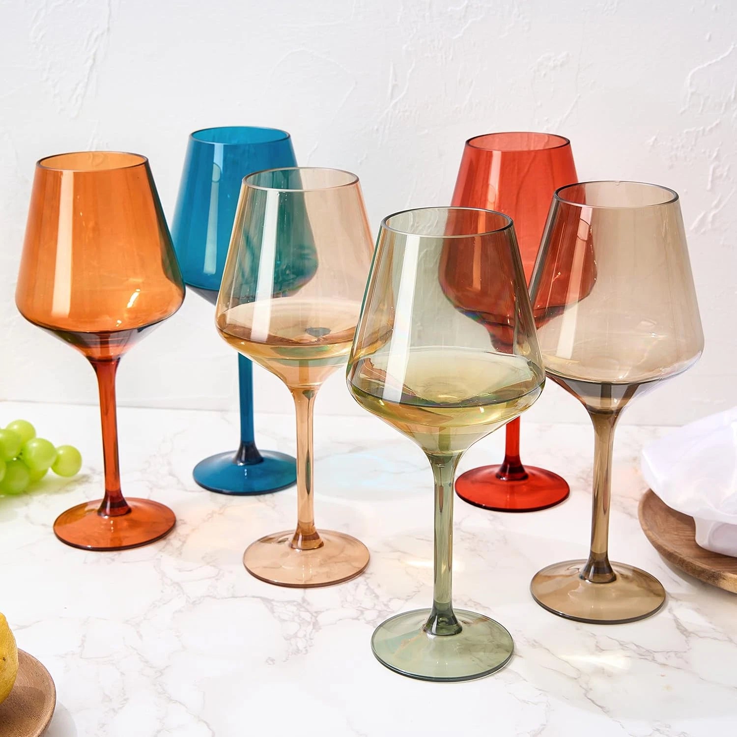 European Style Plastic Crystal, Stemmed Wine Glasses | Set of 6 | Acrylic Tritan | eBay