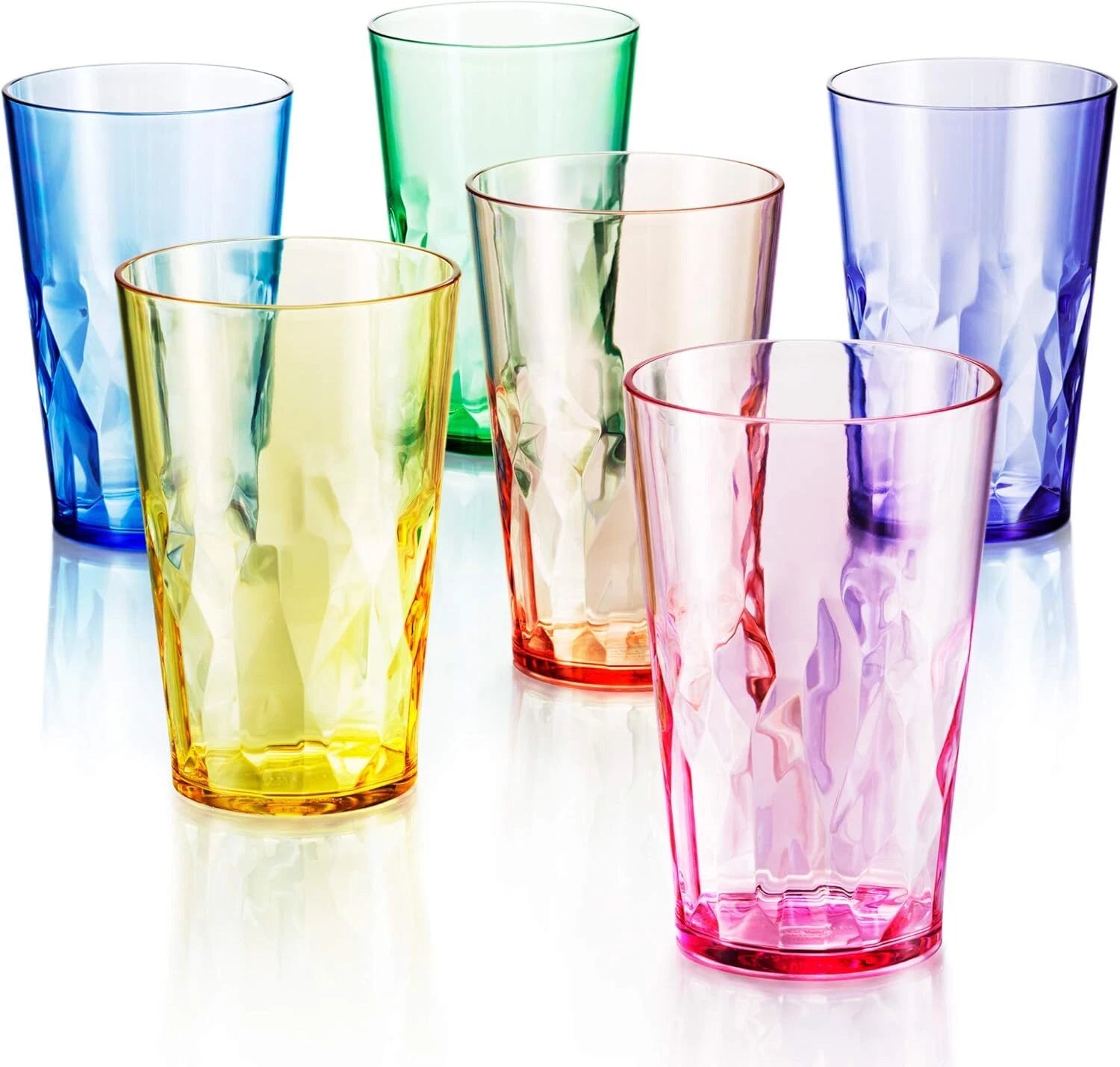 19 oz Non-Breakable Premium Drinking Glasses Set of 6 - Stackable -Reusable Mugs | eBay