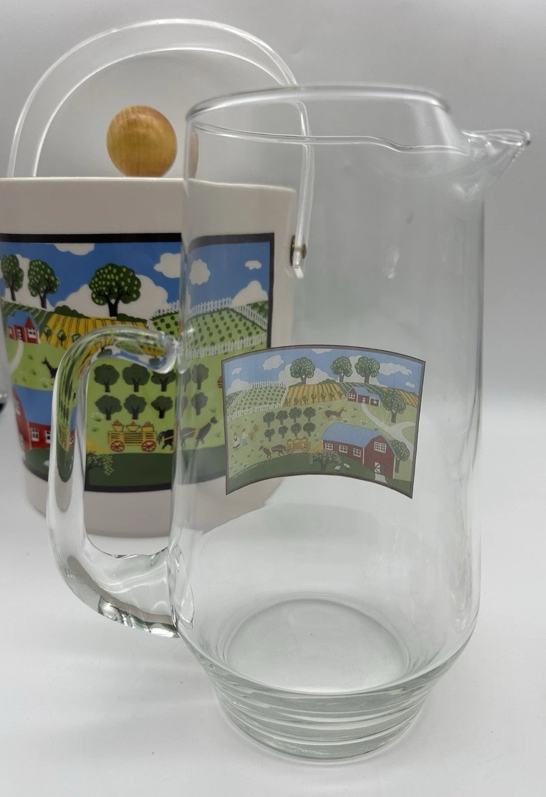 Rare Set Of Christine Graf Drinking Glasses Pitcher & Ice Bucket Cottage Decor | eBay