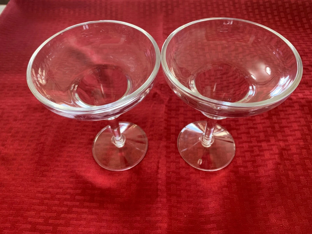 Set Of 6 Heavy Clear Plastic Margarita Glasses | eBay