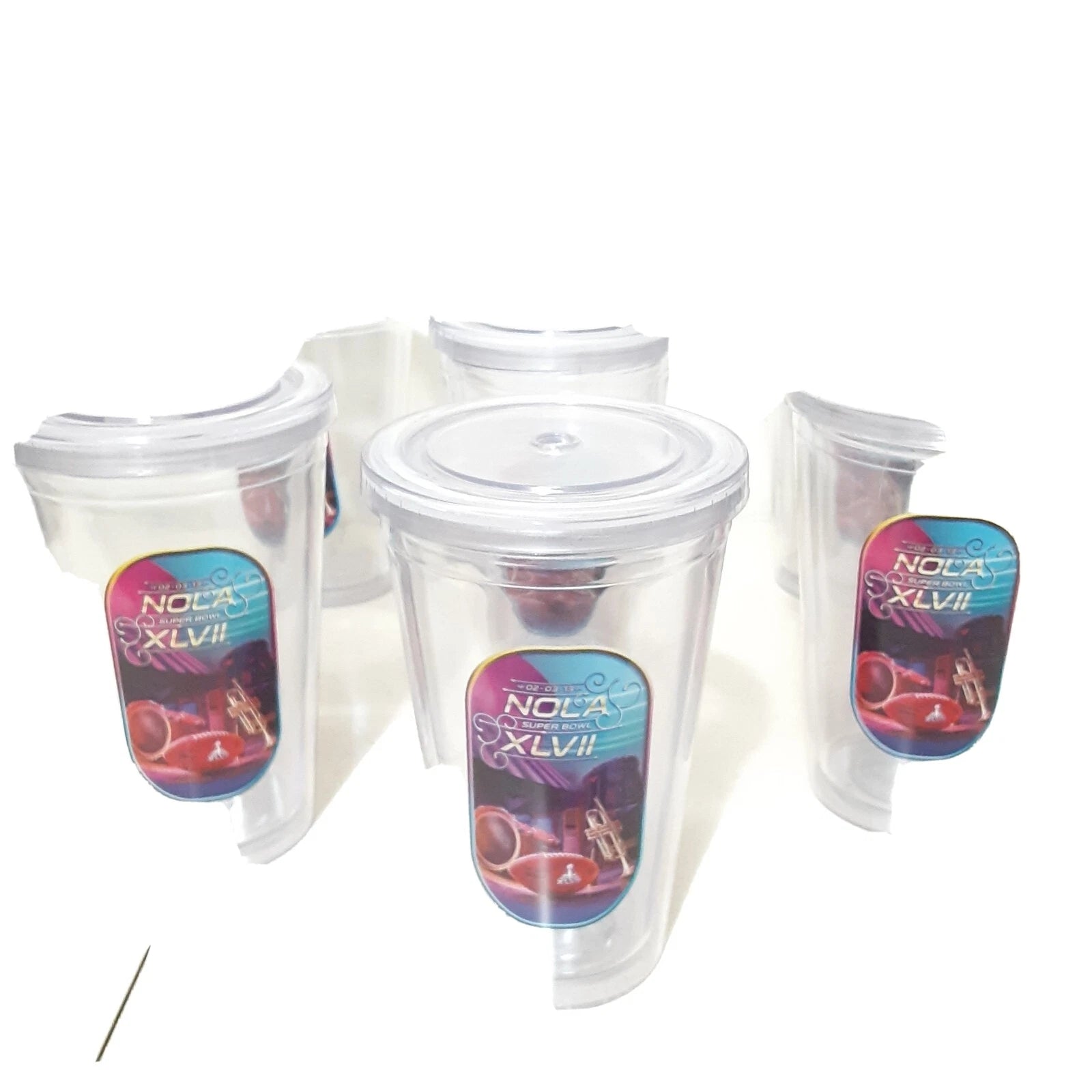 Set of 6 SUPER BOWL XLVII Hot & Cold Insulated 18 oz Plastic Drinking Glasses | eBay