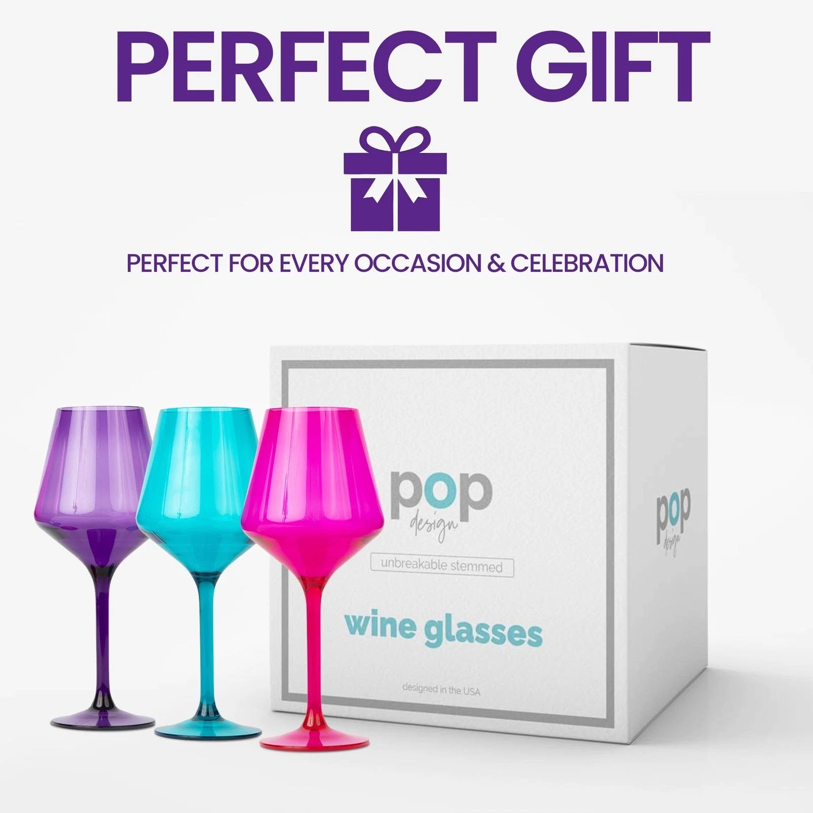 Colored Wine Glasses Set of 6 | BPA-Free Plastic, Tritan & Acrylic Wine Glass... | eBay