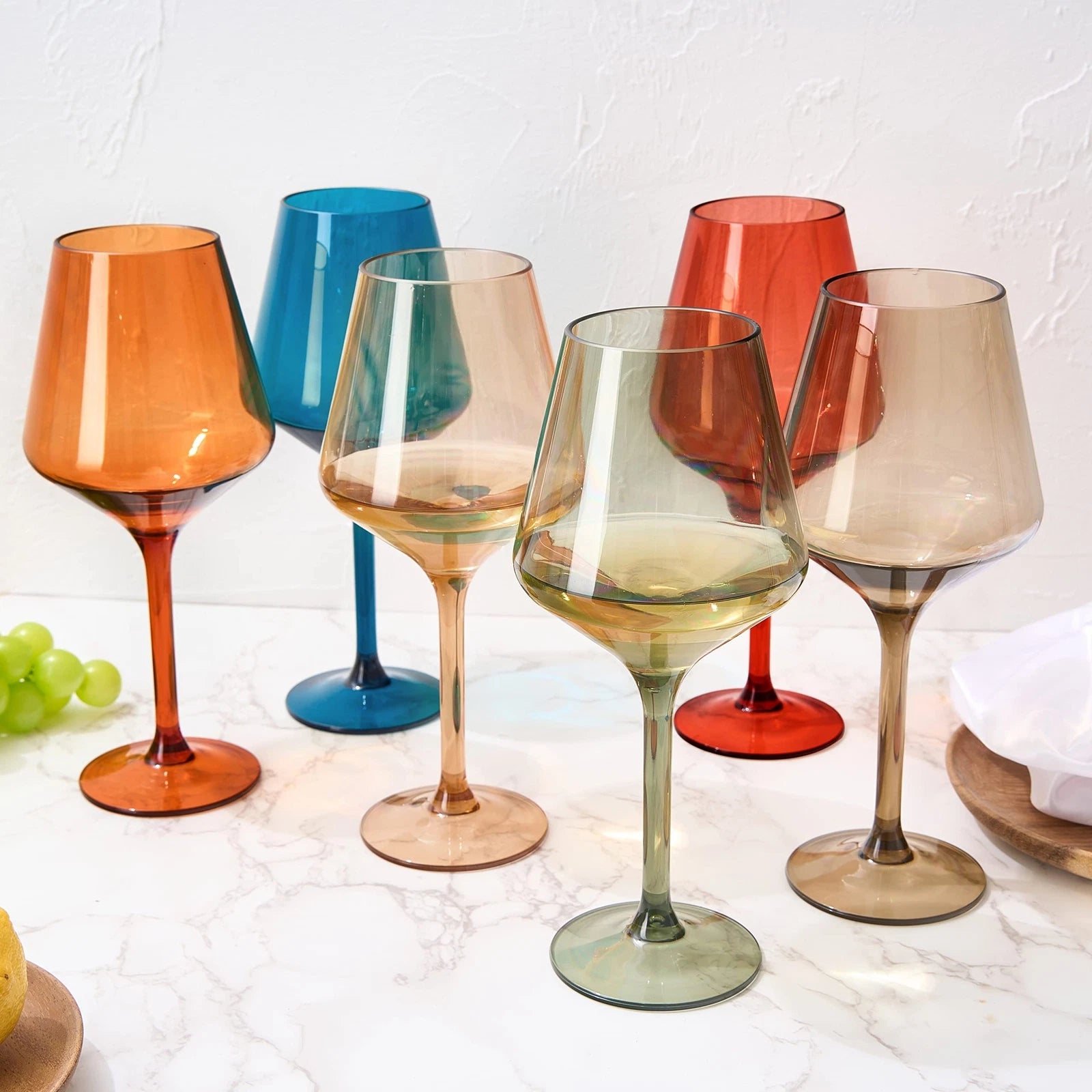 European Style Plastic Crystal Stemmed Wine Glasses | Set of 6 | Acrylic Trit... | eBay