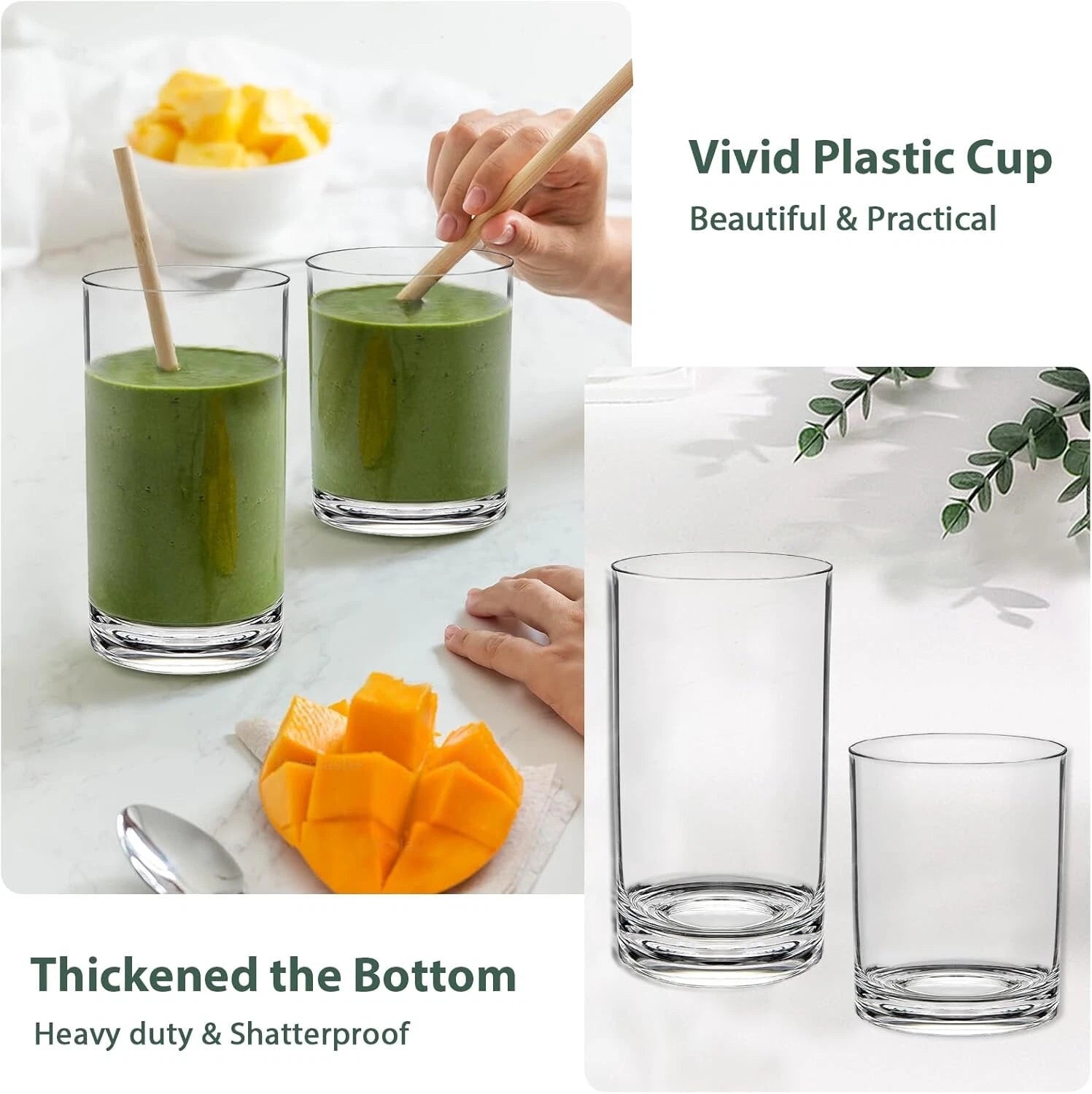 Elegant 12-Pack Shatterproof Acrylic Drinkware - 6 Lowball & 6 Highball Cups | eBay