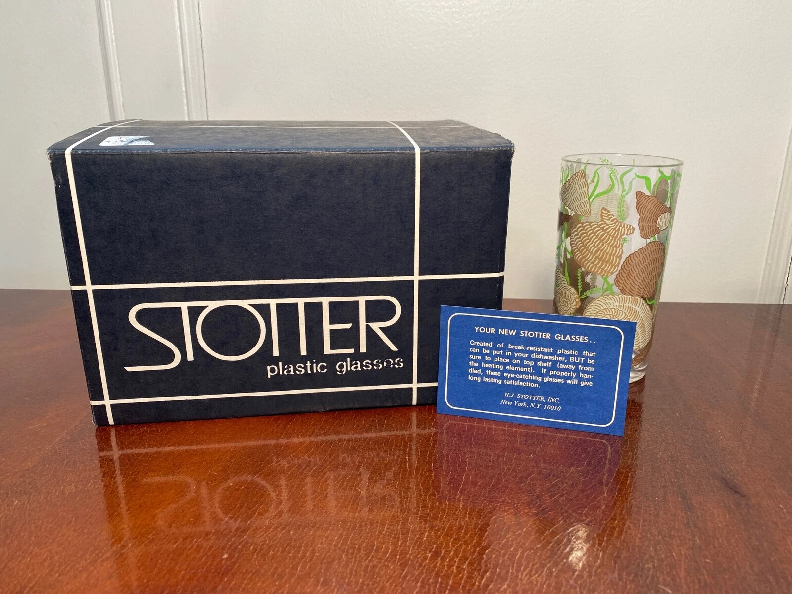 NEW IN BOX Vintage Set of 6 STOTTER Seashell Plastic Glasses High-Ball Tumblers | eBay