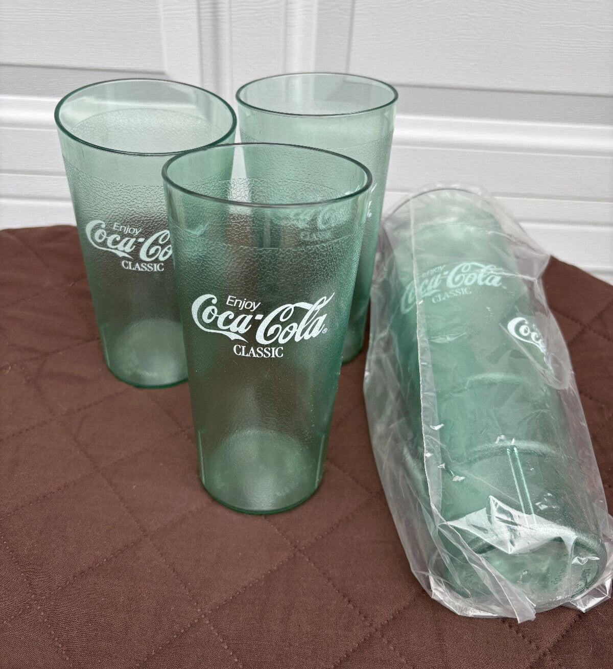 New Coca-Cola 24 Oz Green / Jade Plastic Tumbler Cups, USA, Set of 6, Coke | eBay
