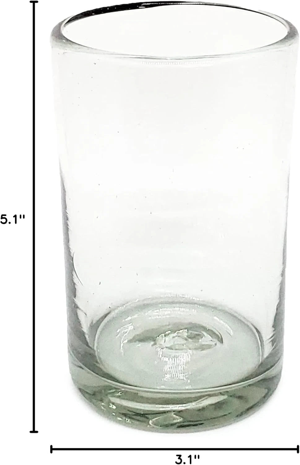 Clear 14 Oz Drinking Glasses (Set of 6), Hand Blown Mexican Glassware, Recycled | eBay