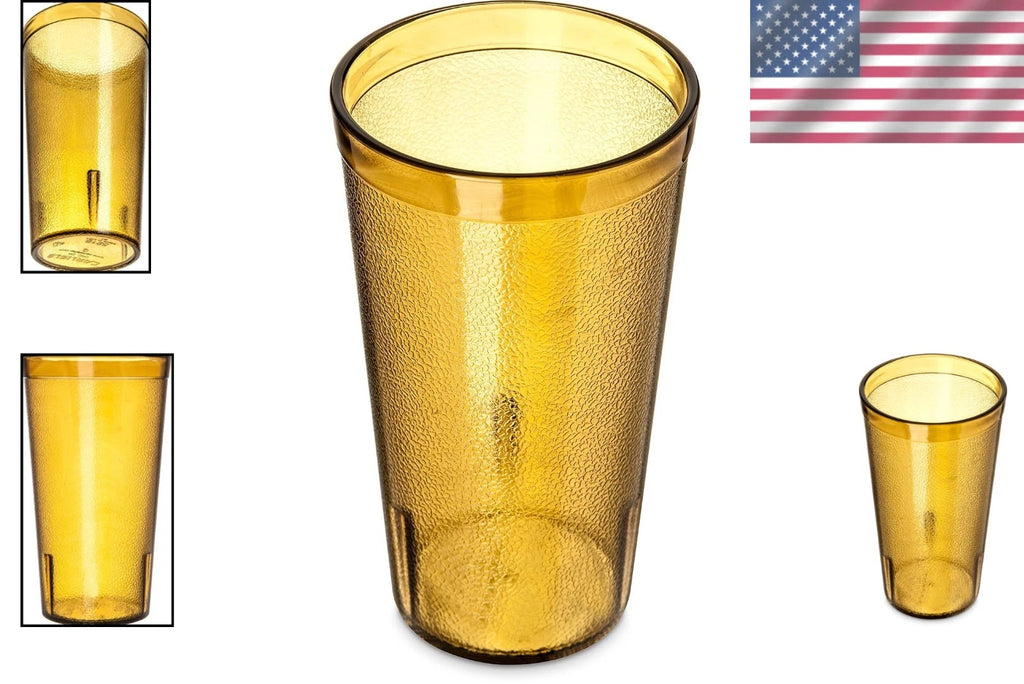 16 oz Stackable Amber Plastic Tumblers - Durable, BPA-Free & Shatter-Resistant | eBay