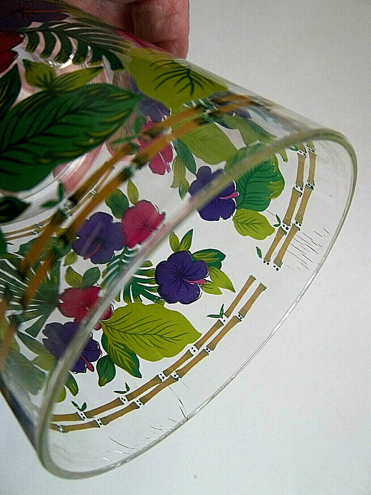 Set of 6 Floral Old Fashioned Acrylic Drinking Glasses 12 oz. *Please Read* | eBay