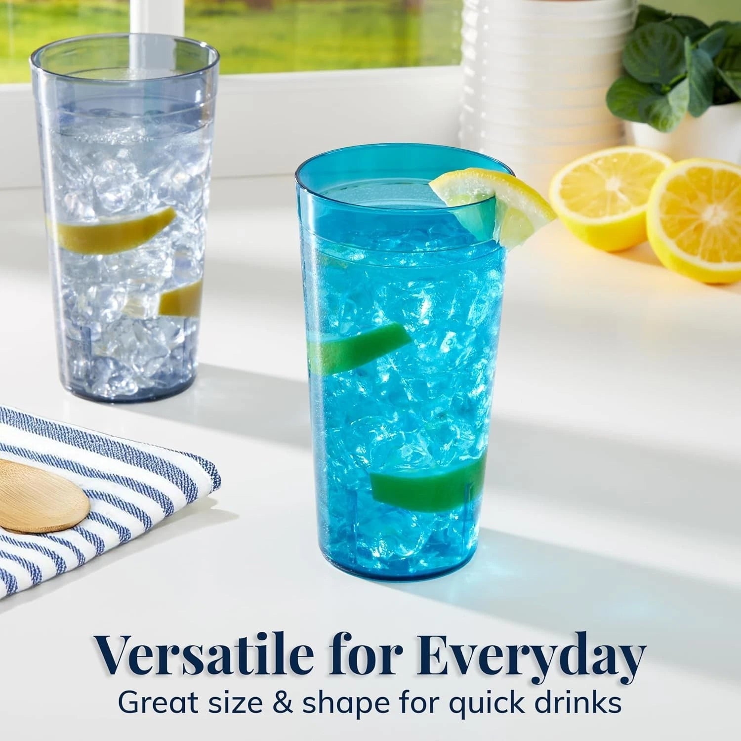 US Acrylic 20oz Plastic Tumblers Set of 16, Reusable Stackable BPA-Free Cups USA | eBay
