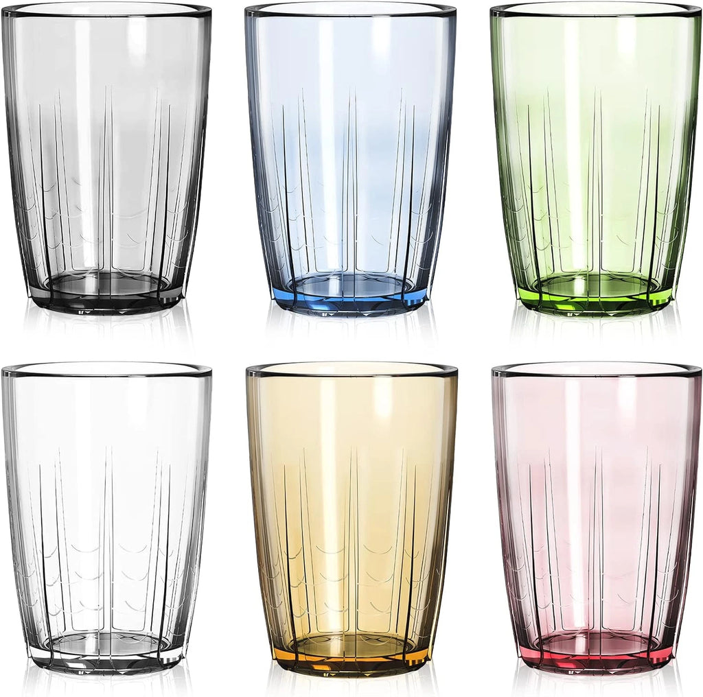 Set of 6 Acrylic Drinking Cups, 14 Oz Unbreakable Water Tumbler, Reusable Plasti | eBay