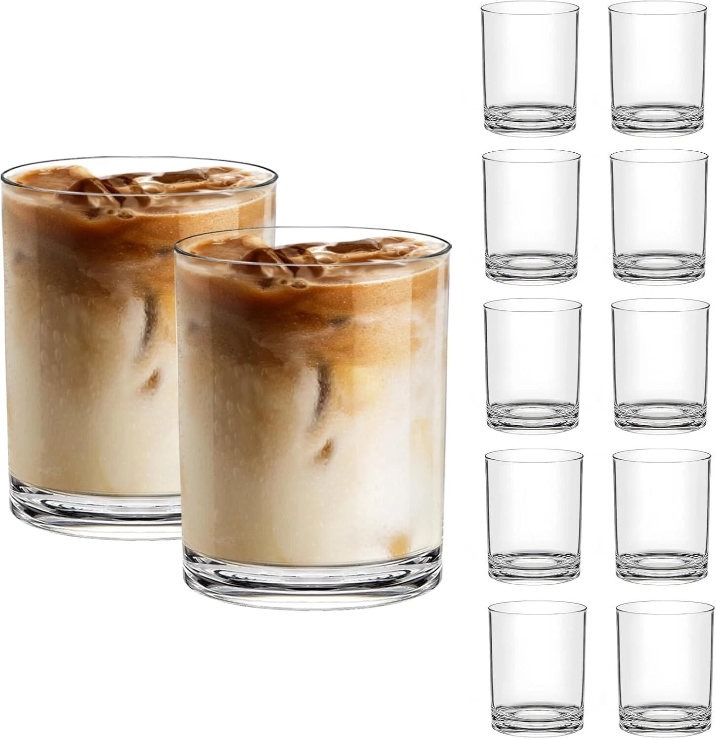 12 Oz Plastic Whiskey Glasses Set of 12, Unbreakable Old Fashioned Glass, Clear | eBay