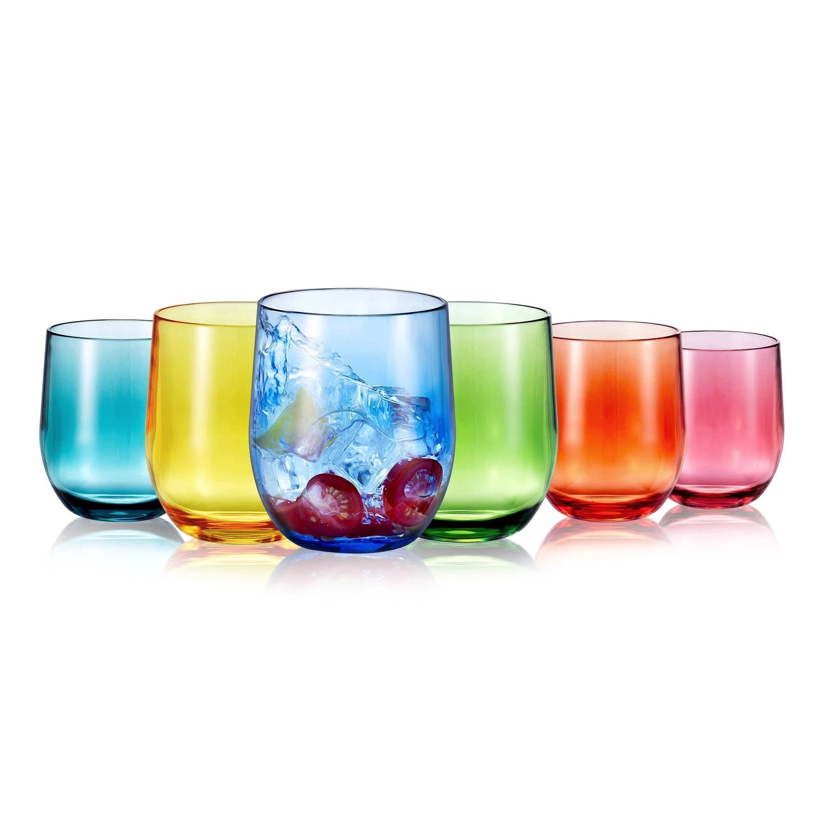 14-ounce Plastic Stemless Wine Glasses, All Purpose Arcylic Glasses, set of 6... | eBay