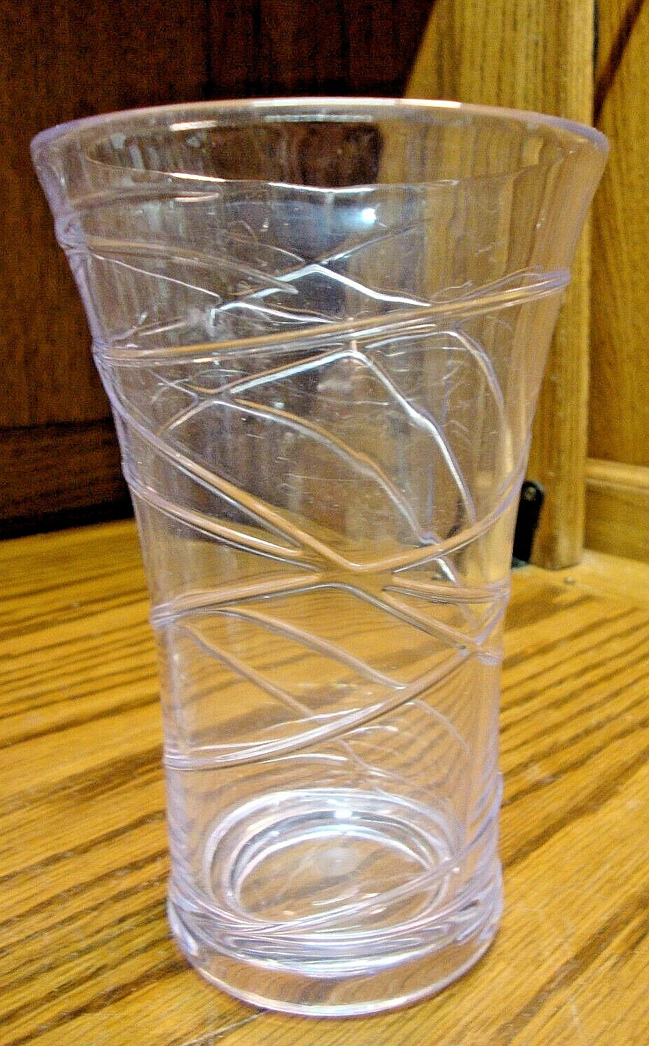 Set 4) Acrylic Tumblers Drink Glasses 12oz Clear w/Swirl Design iridescent 929 | eBay