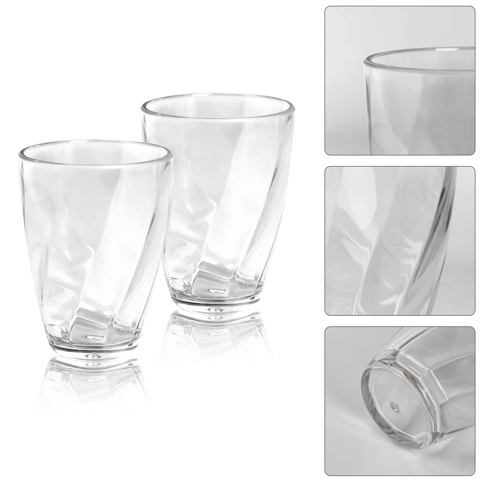 12-ounce Plastic Water Tumblers | Set of 4 Transparent Unbreakable Drinking G... | eBay
