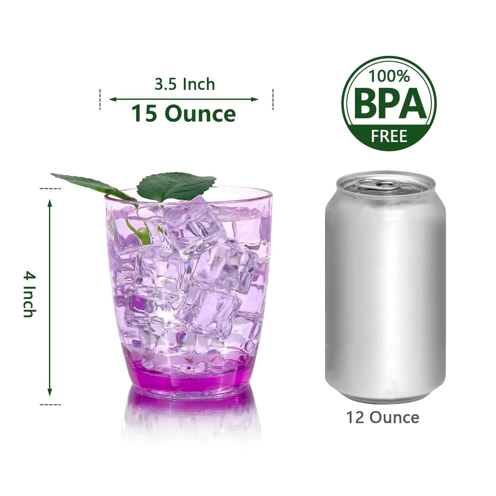 15-Ounce Plastic Tumblers (Set of 6), Reusable Plastic Mugs, BPA-Free Acrylic... | eBay
