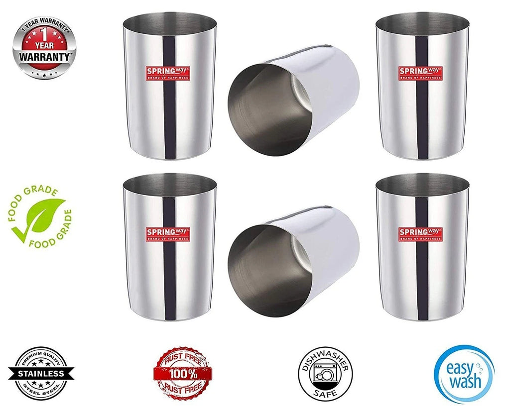 Stainless Steel Drinking Glass 300 ml (Set of 6) | eBay