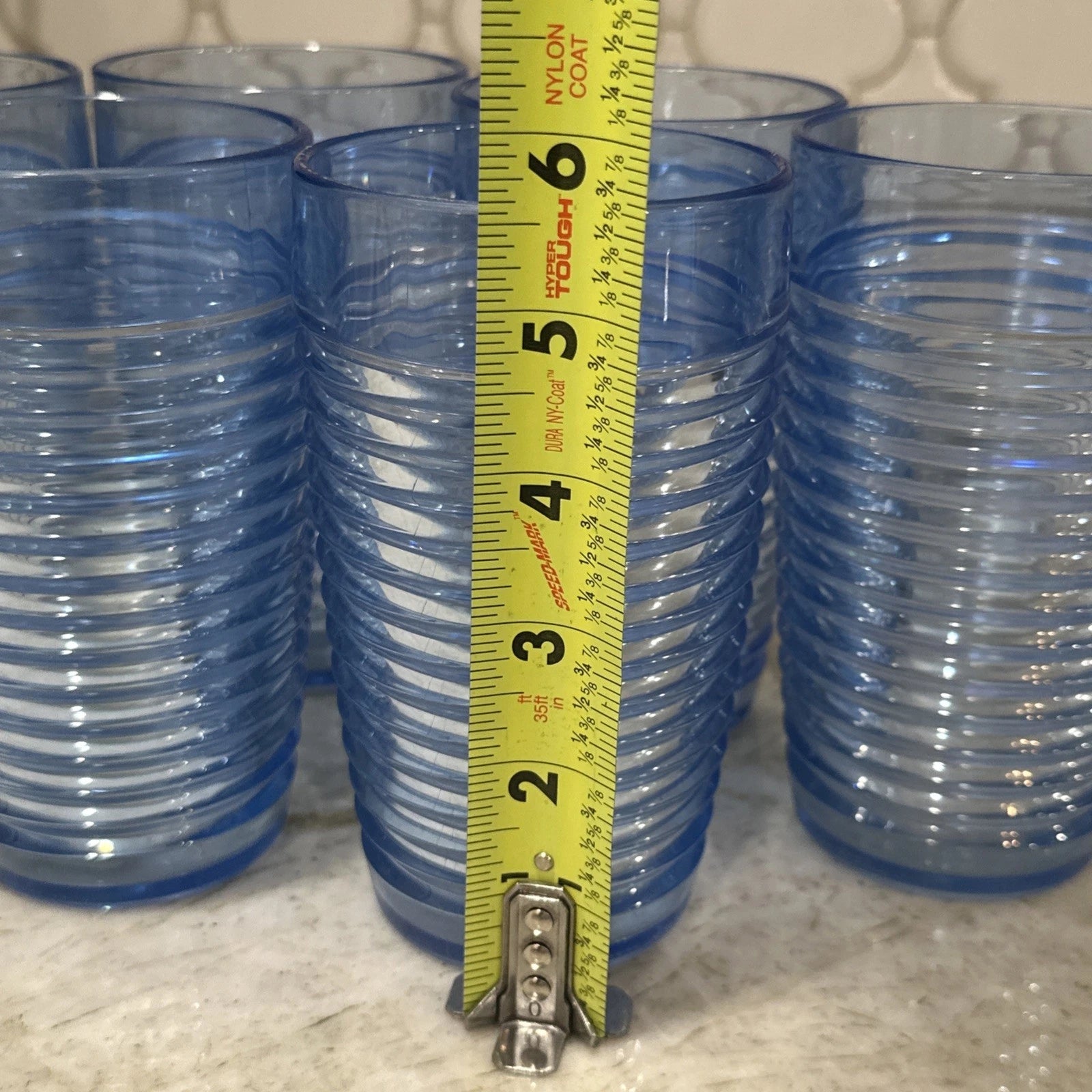 Set Of 6 Vintage Majestic Beehive Ribbed Plastic Tumblers Blue 90s - Made In USA | eBay