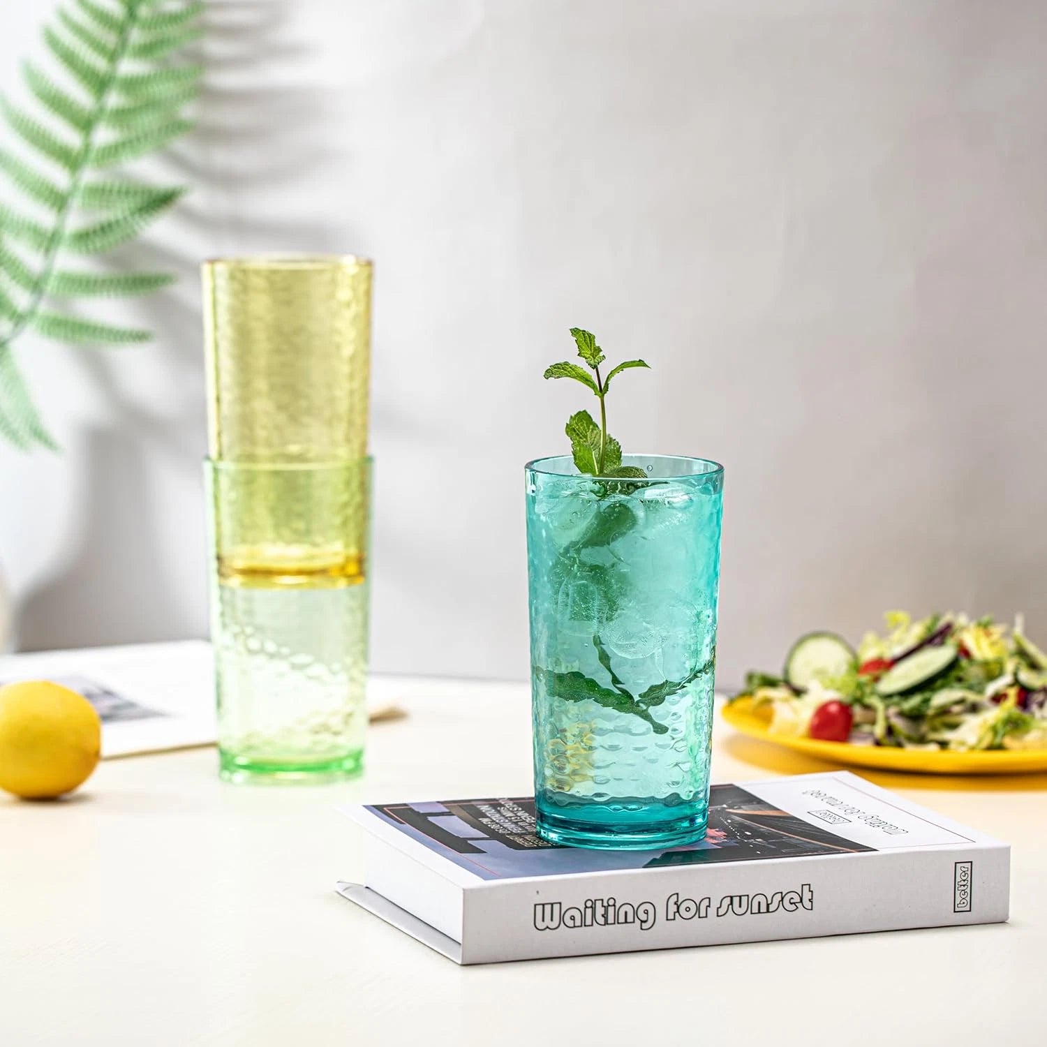 20-Ounce Acrylic Glasses Plastic Tumbler, Set of 6 Multicolor - Hammere | eBay