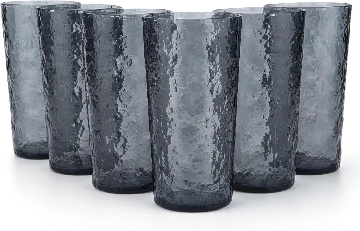 18 Ounce Acrylic Highball Glasses Plastic Tumbler Set of 6 Smoke Gray New | eBay