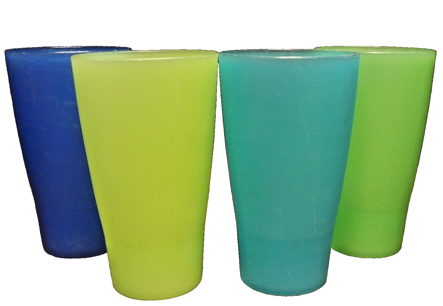 4pc Large Plastic Tumblers-Green-Blue-Teal-Shatterproof Drink Glasses READ 187 | eBay