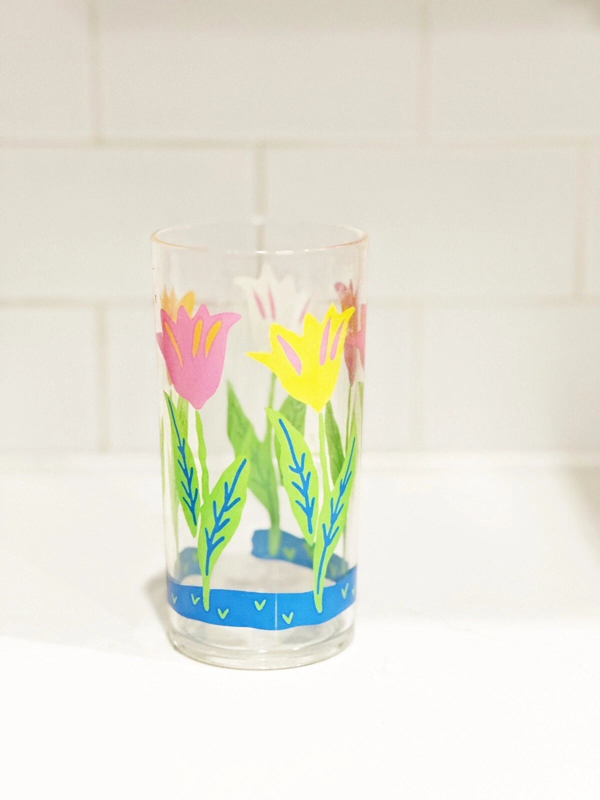 4 Acrylic Drinking Glasses Plastic 19 oz Highball Floral Flowers Summer Picnic | eBay