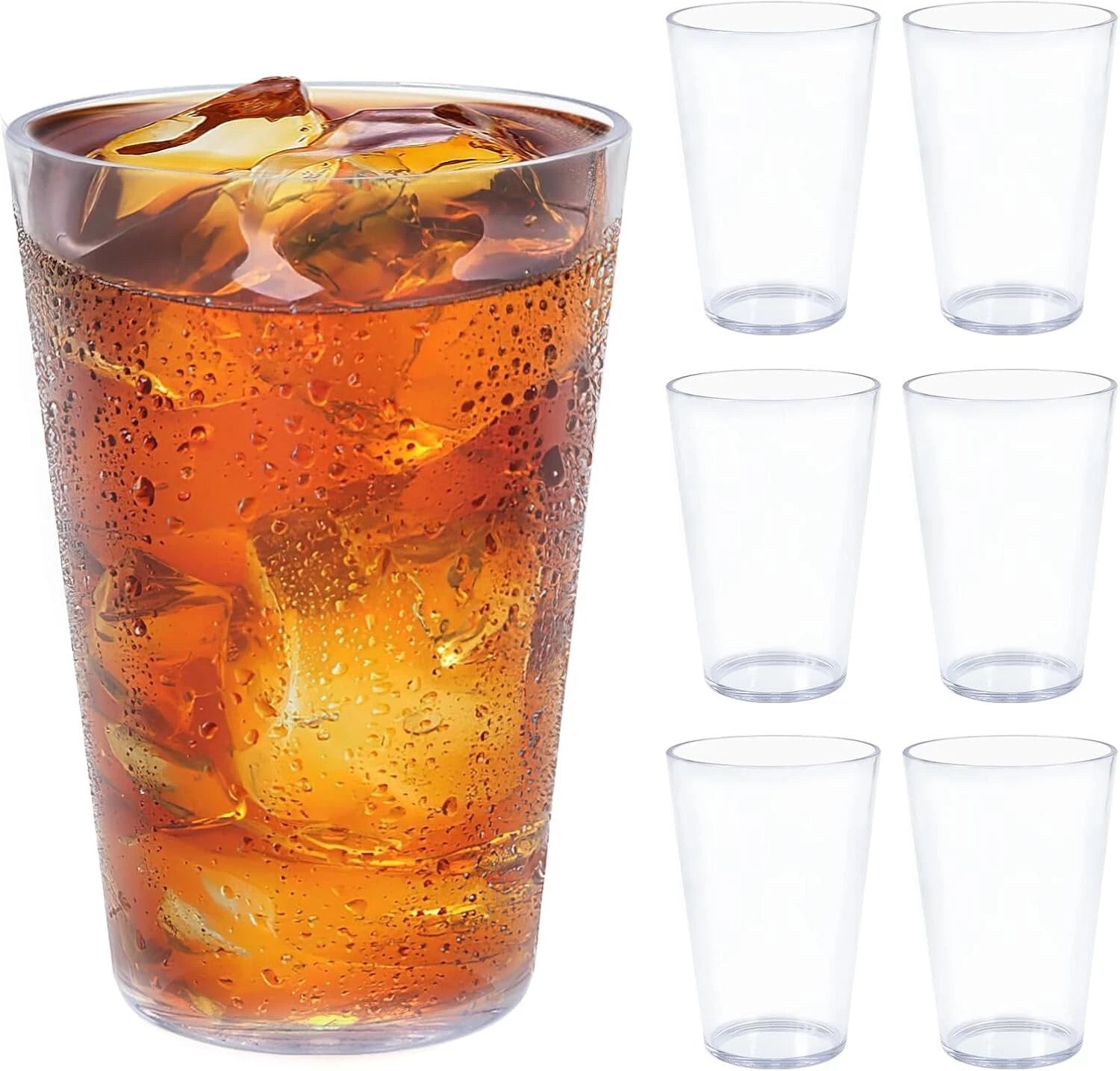 32Oz 6Pcs Plastic Tumbler Drinking Glasses Unbreakable Dishwasher Safe BPA Free | eBay