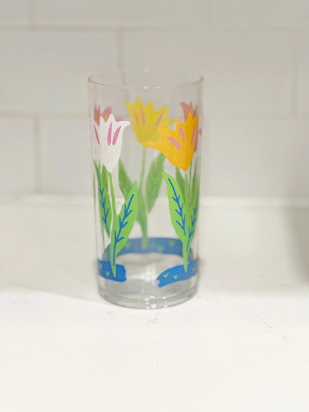 4 Acrylic Drinking Glasses Plastic 19 oz Highball Floral Flowers Summer Picnic | eBay