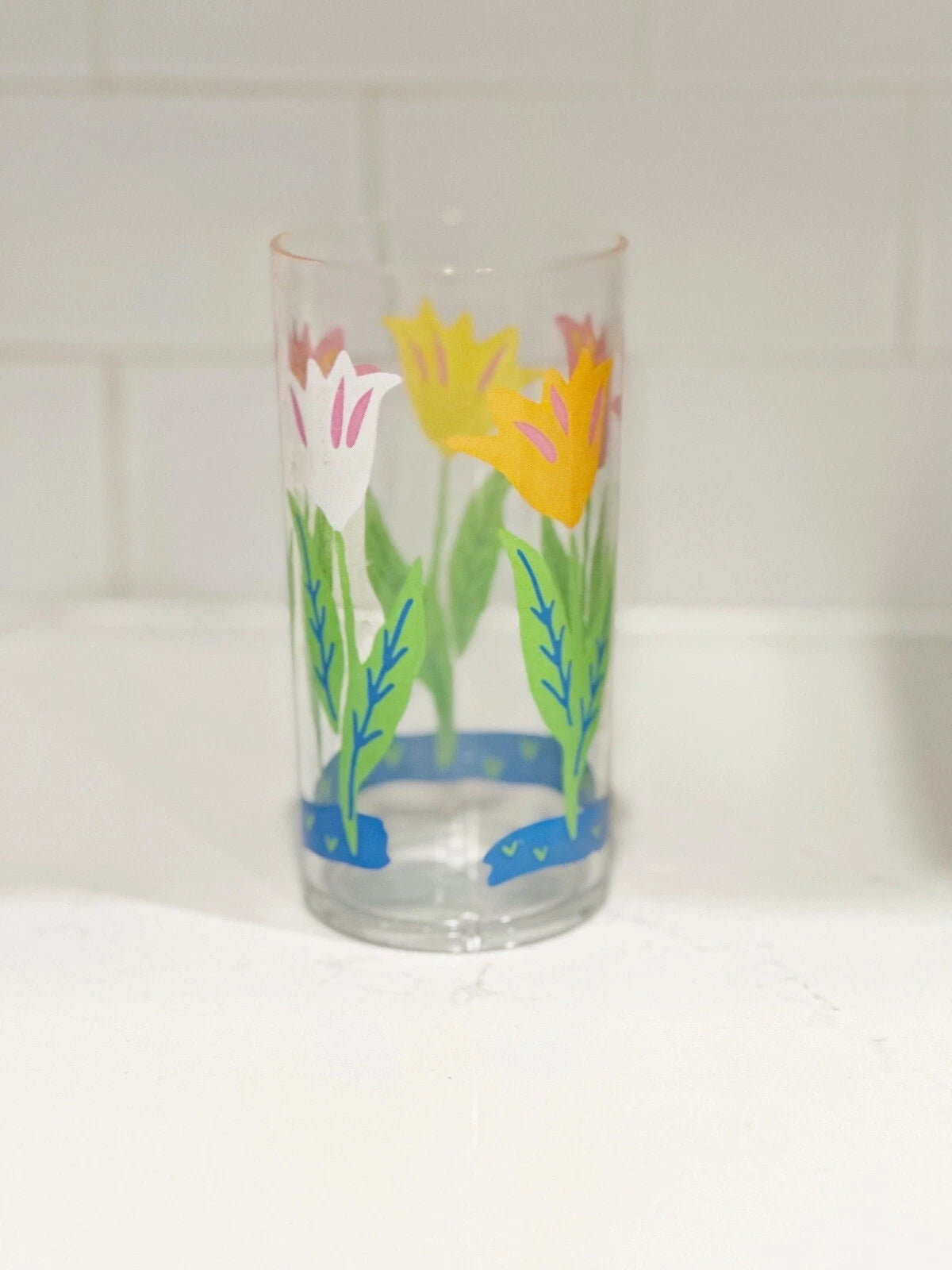 4 Acrylic Drinking Glasses Plastic 19 oz Highball Floral Flowers Summer Picnic | eBay
