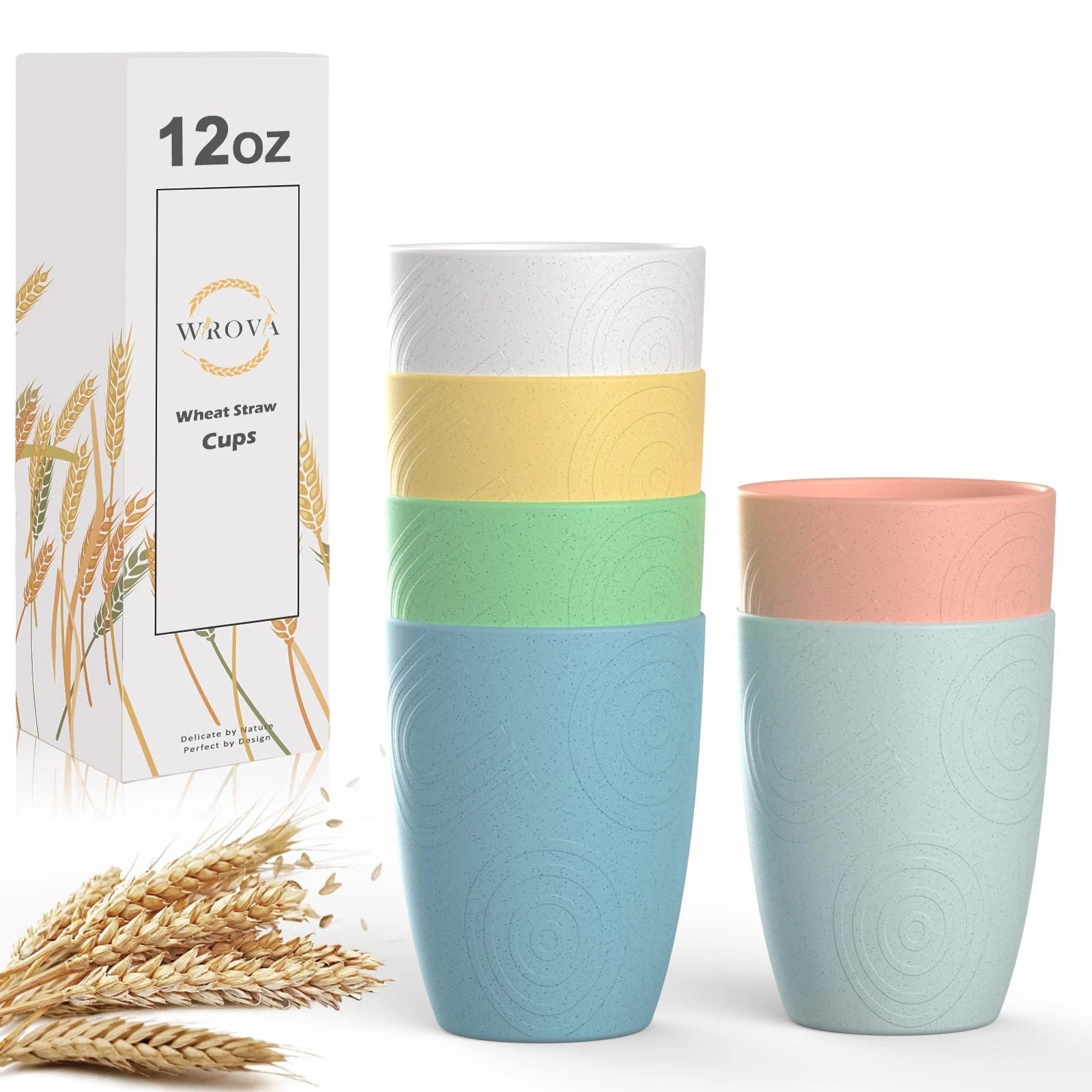 12oz wheat straw drinking cups set of 6,alternative plastic cups microwave an... | eBay