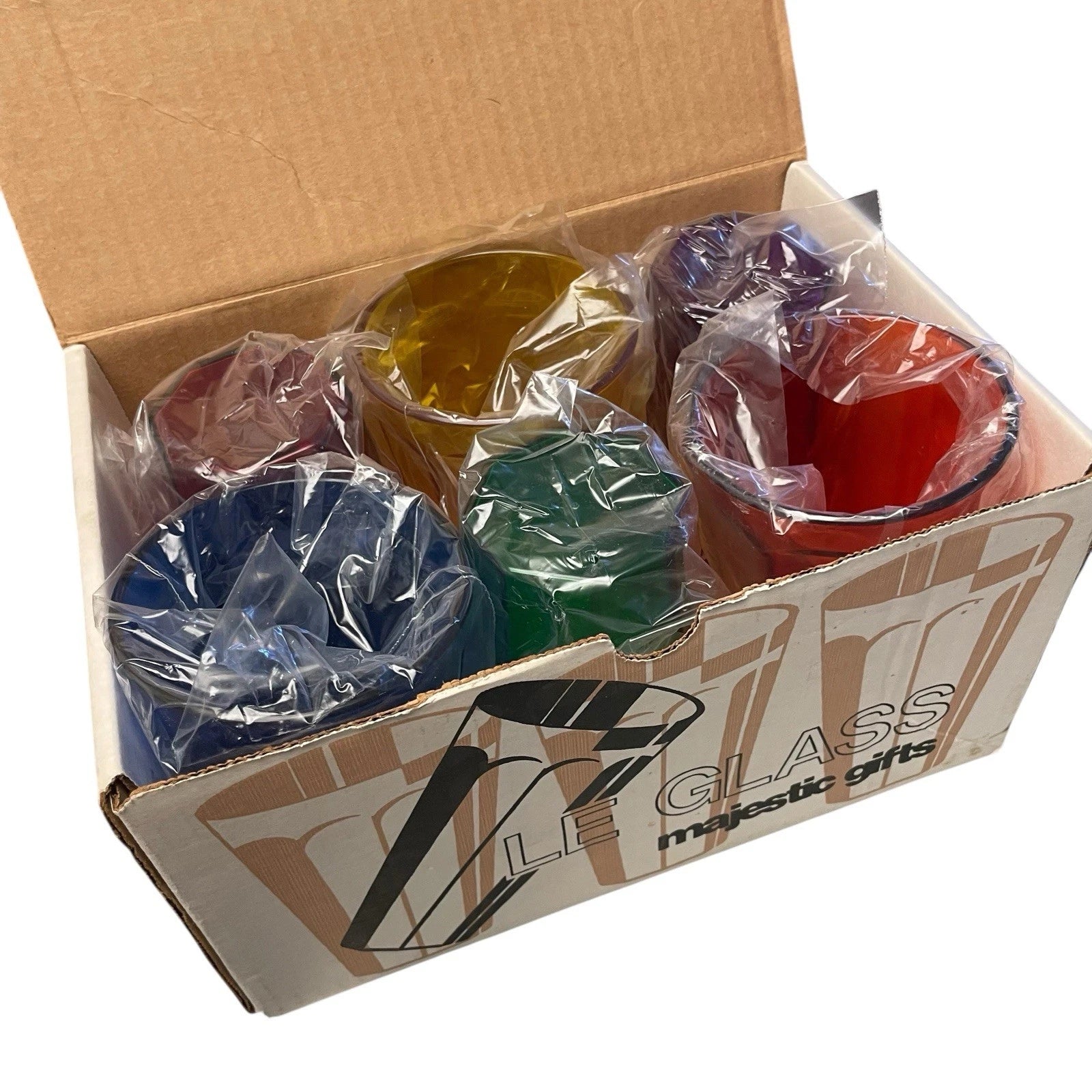 Box of 6 MAJESTIC LE GLASS PLASTIC 17 oz. Highball Tumblers Vibrant Colors NOS | eBay
