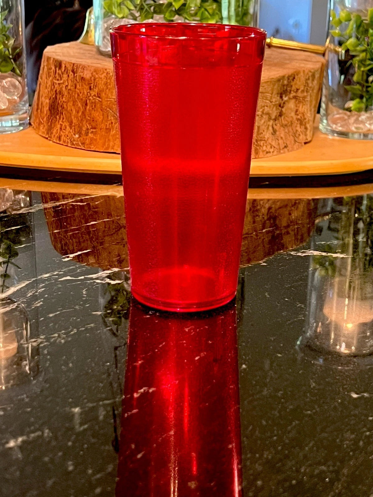 Set of 6 Durable Vintage Plastic Glasses Cups Restaurant Tumblers 16 oz Ruby Red | eBay
