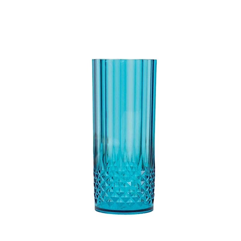 6 Ocean Blue 14 oz Crystal Plastic Drinking Glasses Party Events Tableware | eBay