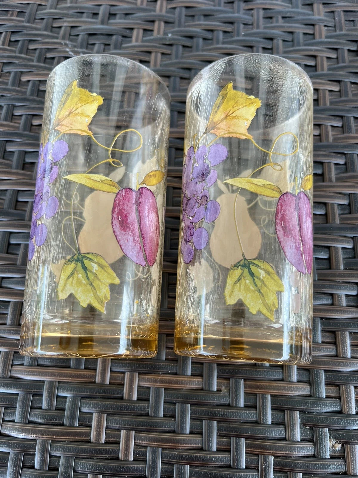 Amber Acrylic Fruited Drinking Glasses Set Of 6 Vintage 18 Ounce Each | eBay
