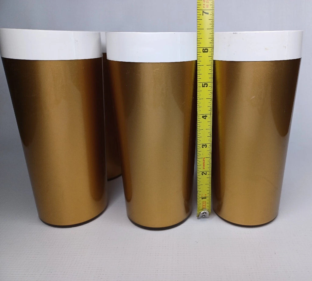 Set Of 6 Gold Plastic Tumblers Drinking Cups Made In USA | eBay