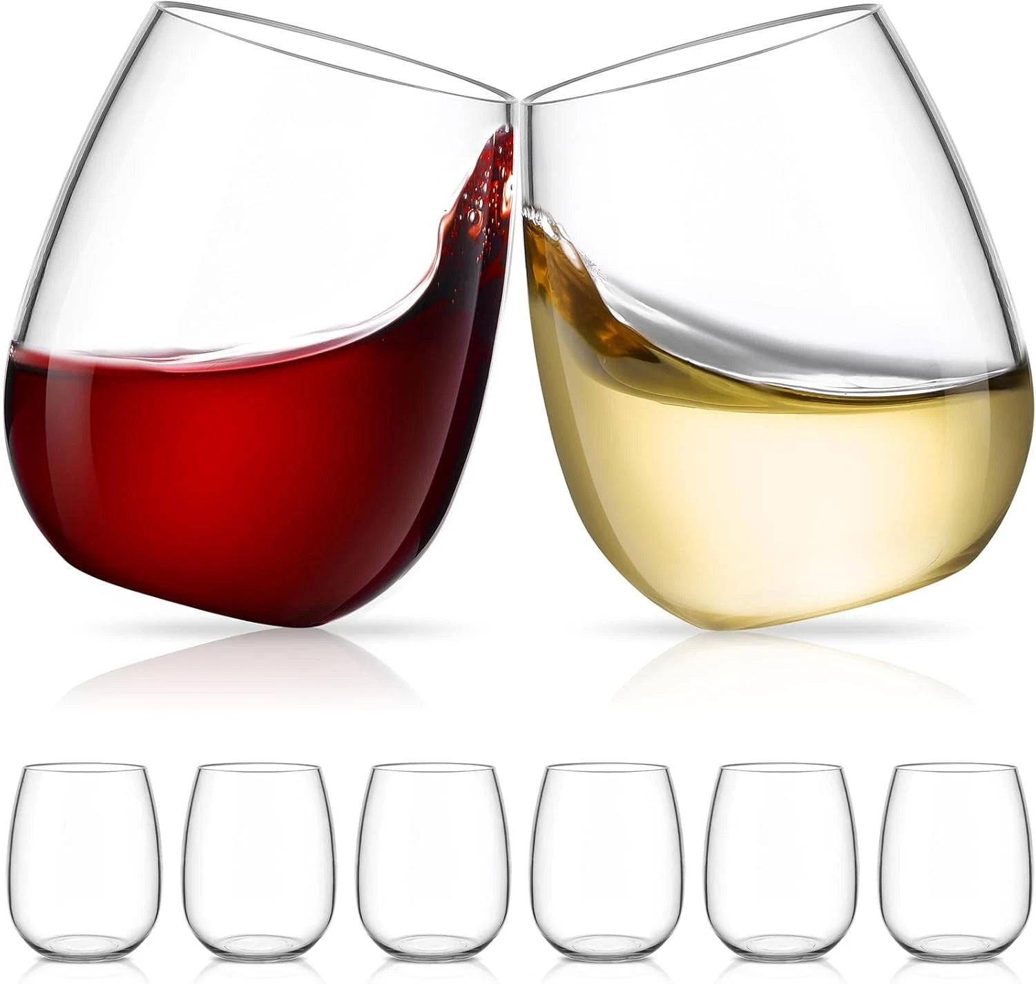 Unbreakable Tritan Wine Glasses Set of 6, 18 Oz Stemless Wine Glass, BPA Free Pl | eBay