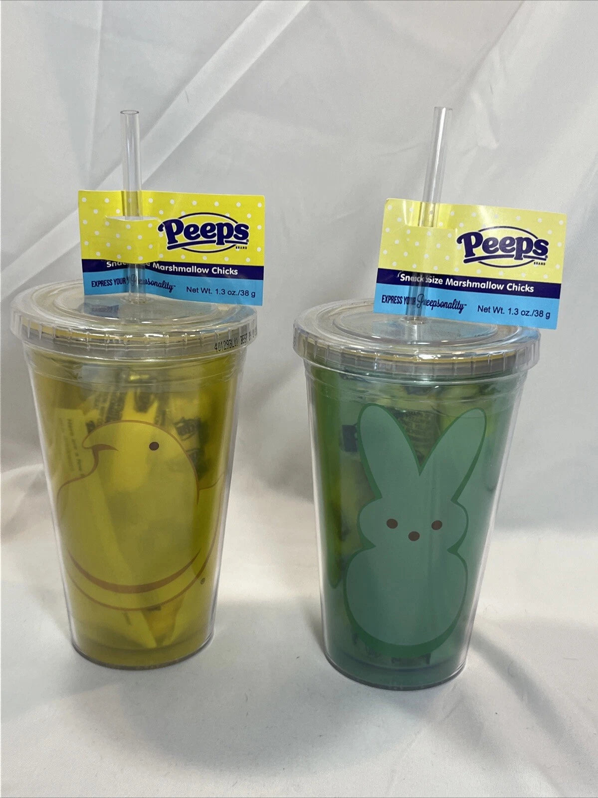 Set Of Two - New Sealed Peeps Drinking Tumblers. (Do Not Eat Candy) | eBay