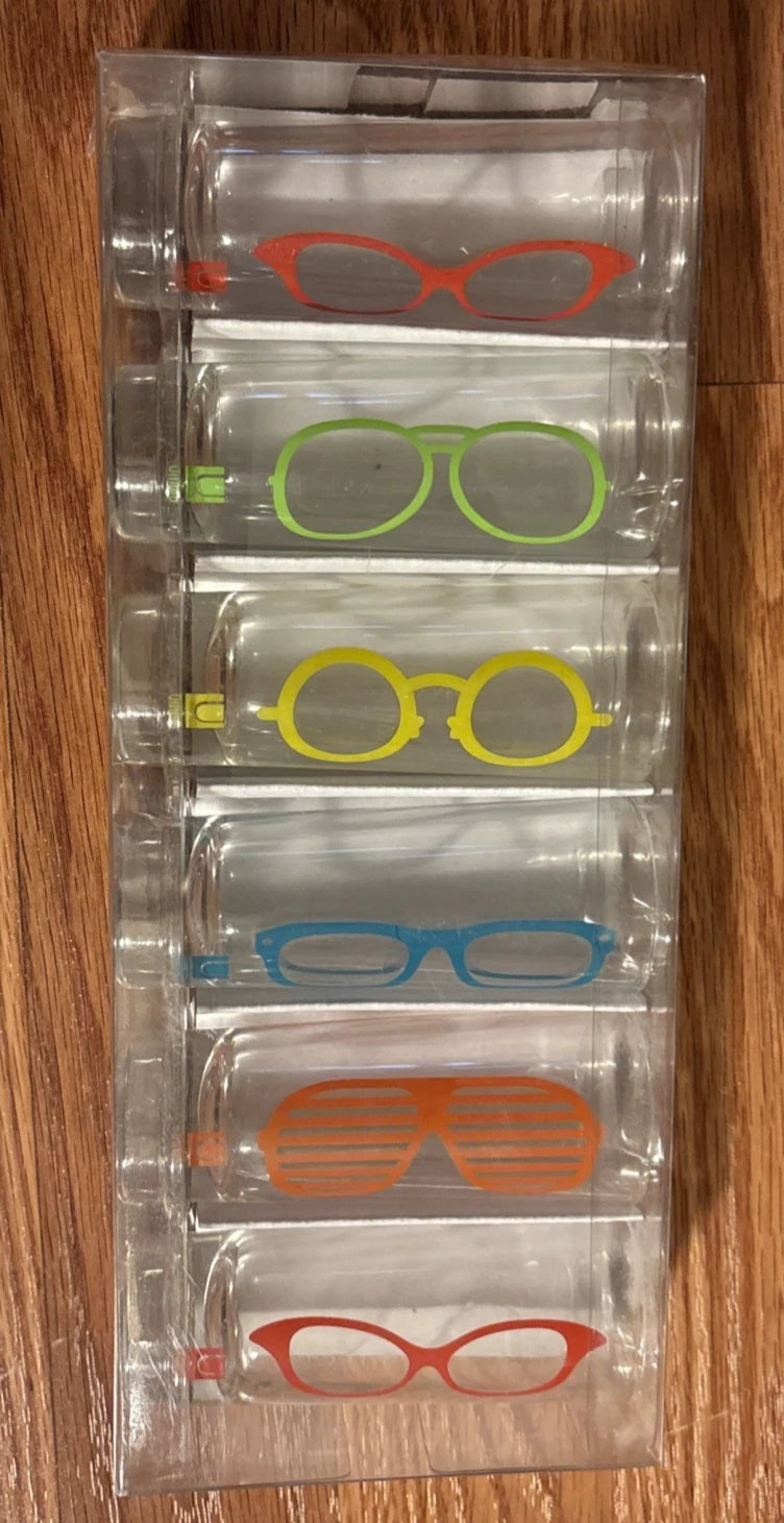Set Of 6 Multicolored Eyewear Glasses Drinking Shot Highball Style Glassware | eBay