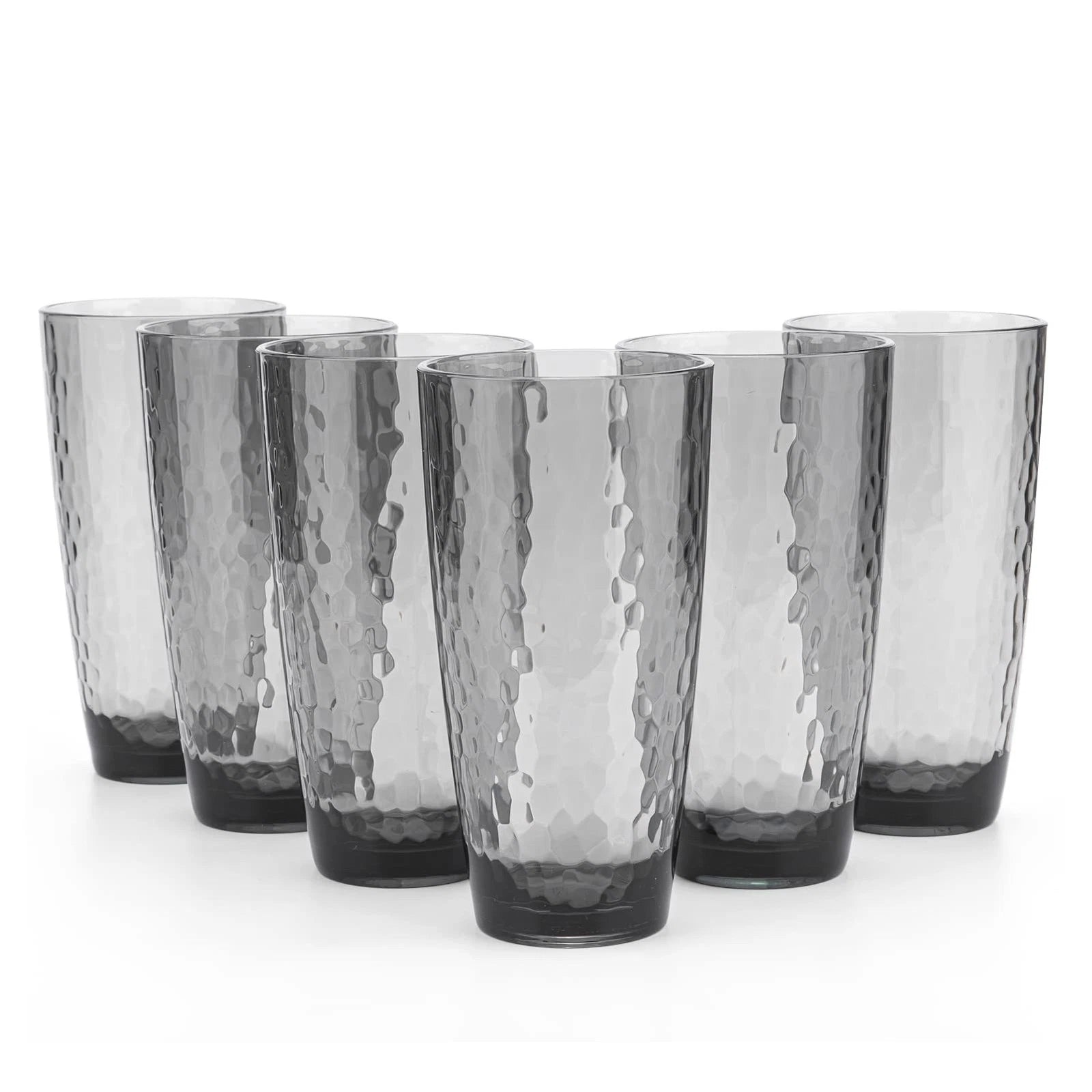 Hammered 26-ounce Plastic Tumbler Acrylic Glasses, set of 6 Smoke Grey | eBay