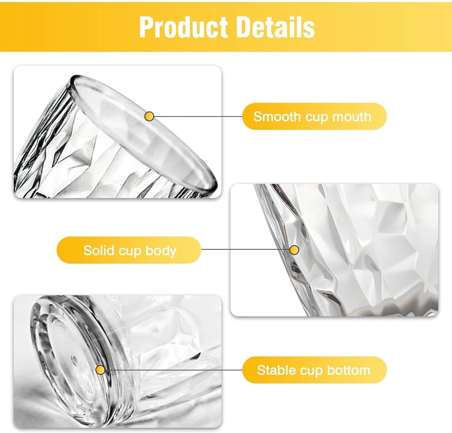Topsky 10-Ounce Plastic Water Tumblers | Set of 4 Transparent Unbreakable Drinki | eBay