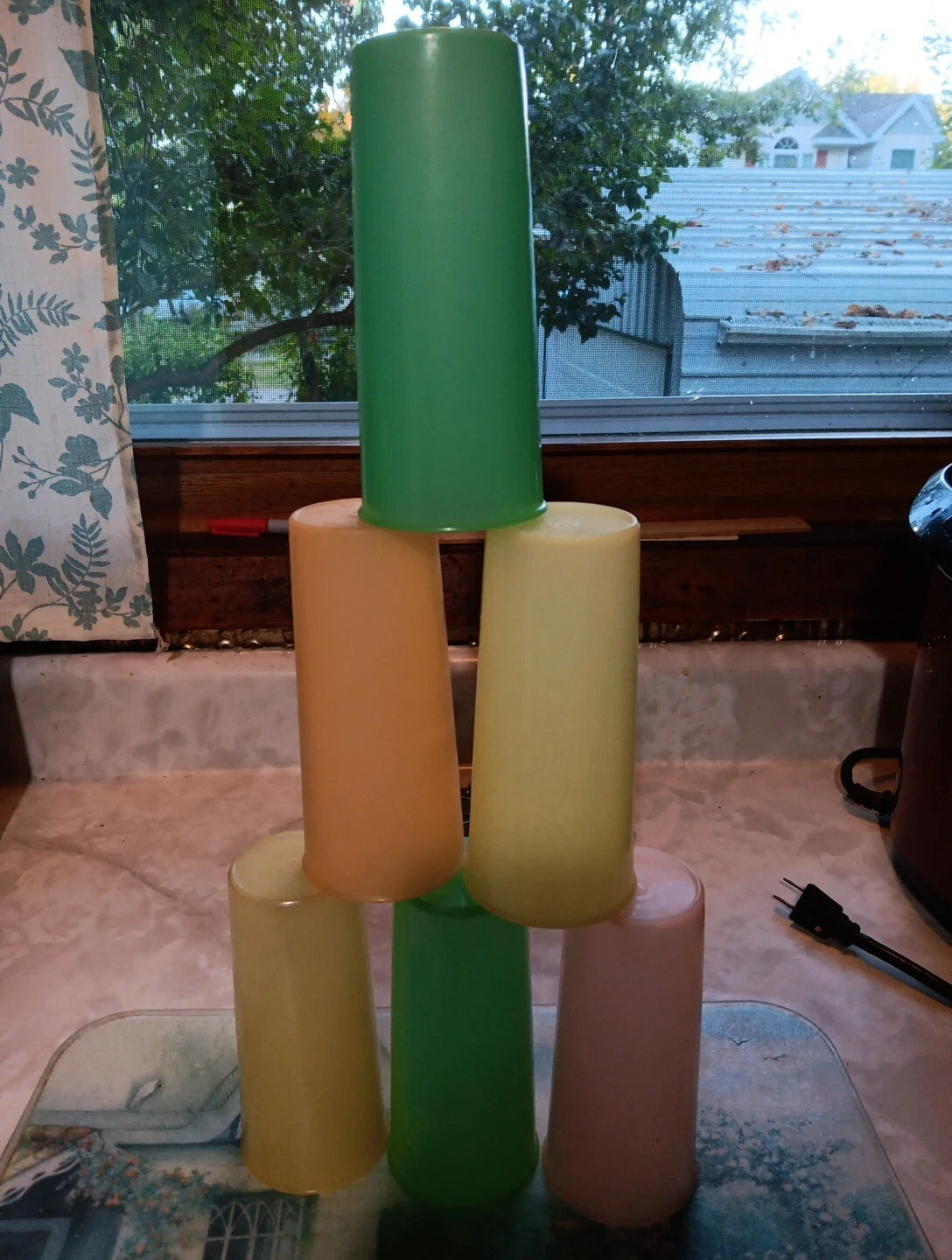 Set Of 6 Vintage Rainbow Tupperware Pastel Drinking Tumblers Glasses 6" | eBay