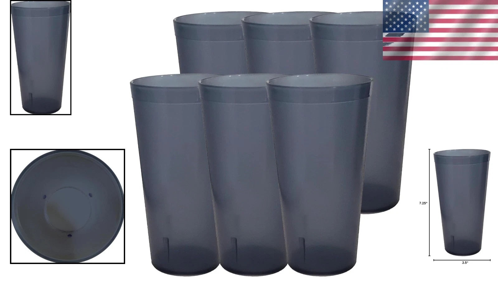 Stylish Stackable 24oz Gray Plastic Tumblers - Set of 6, Eco-Friendly & Reusable | eBay