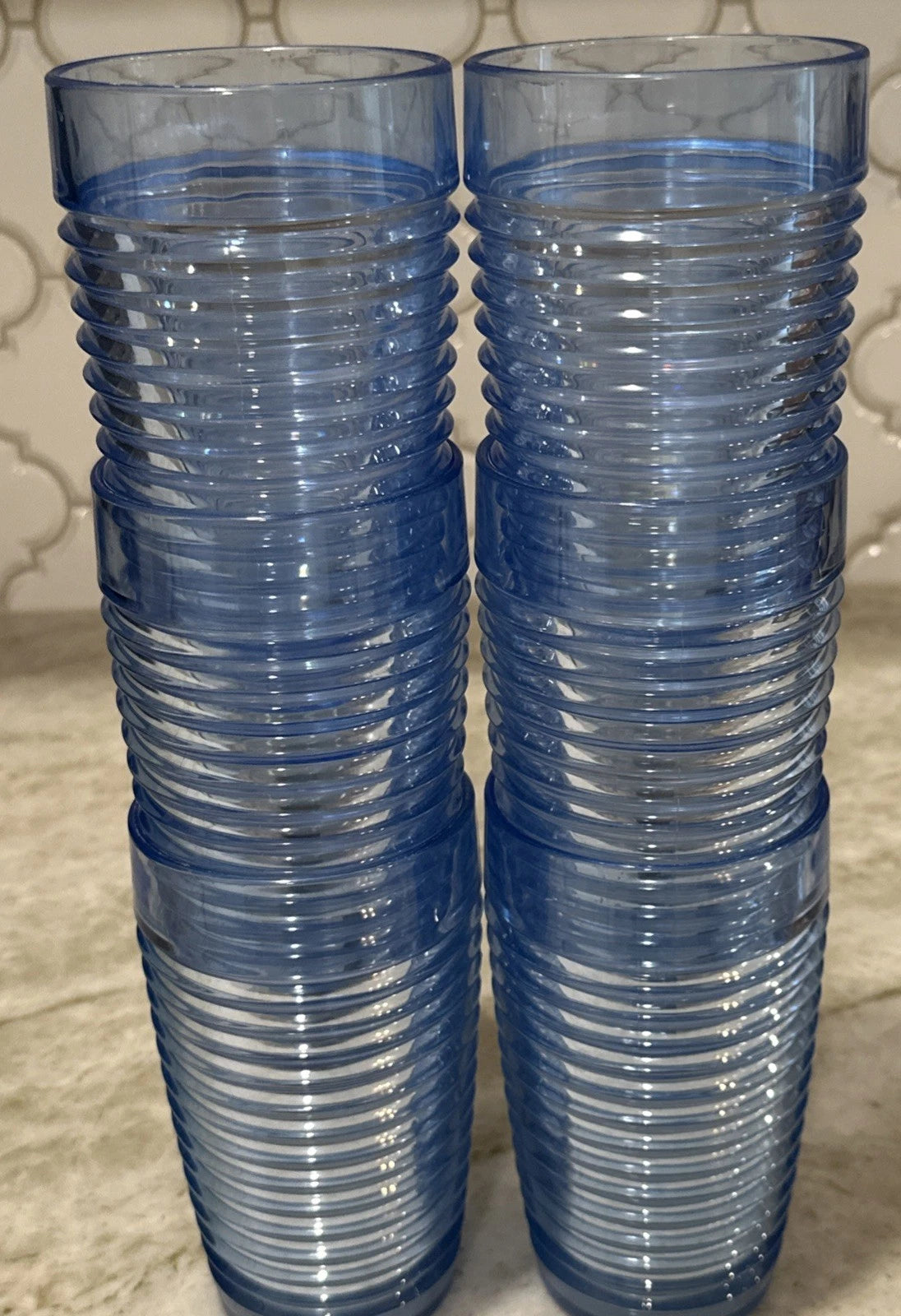 Set Of 6 Vintage Majestic Beehive Ribbed Plastic Tumblers Blue 90s - Made In USA | eBay